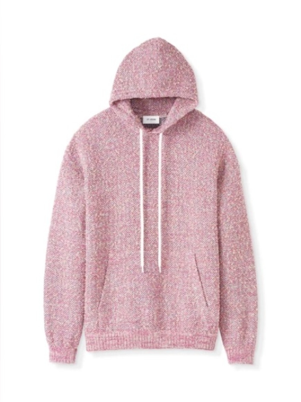 St John Tweed Knit Women’s Hooded Sweater in Cerise Multi Pink Size M